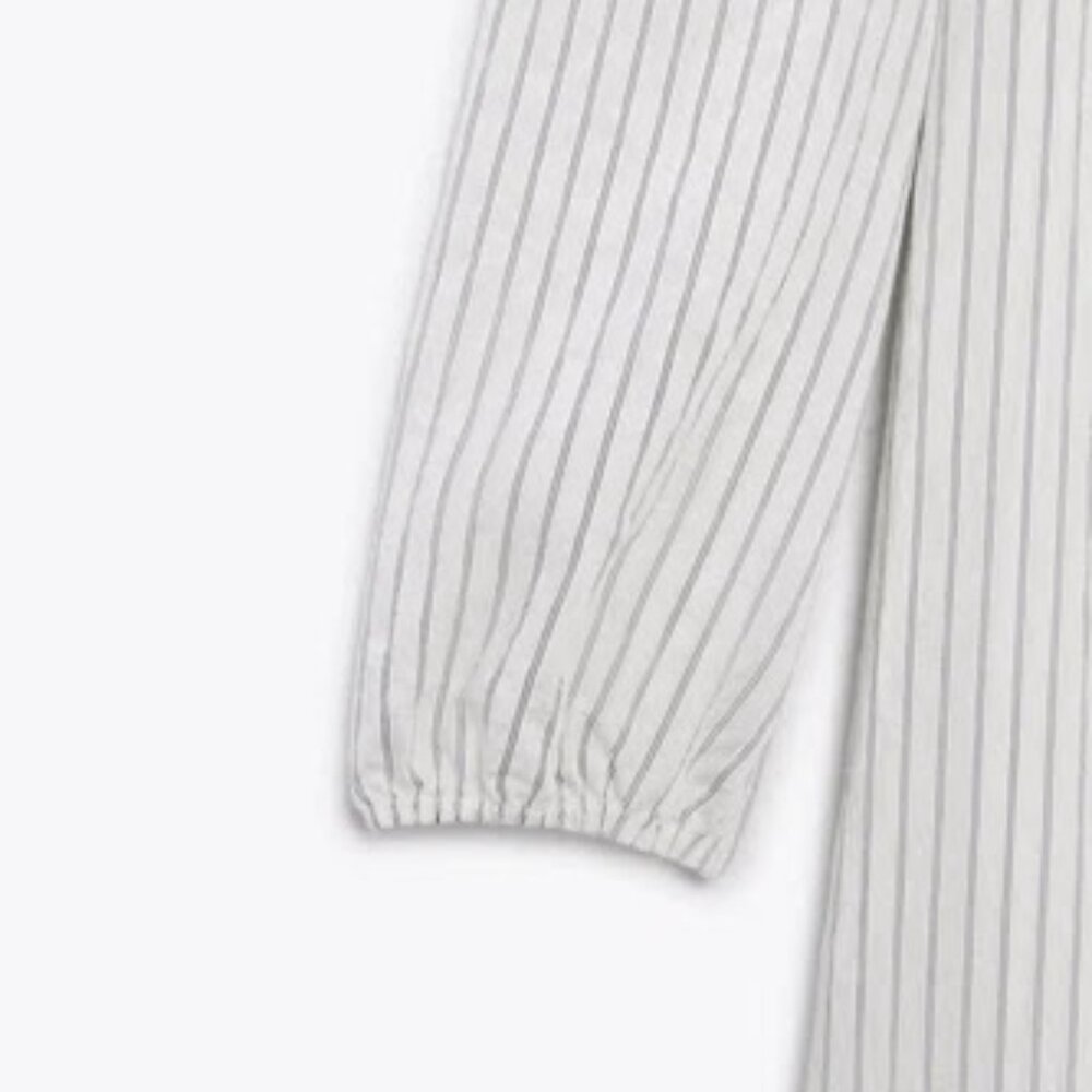 NWT ZARA The Catalina  Charcoal Gray Striped Long Sleeve Midi Maxi Dress S Small - Picture 9 of 9